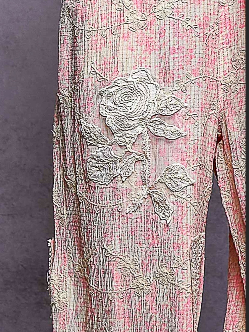 POL Pink Lace-Appliqué Embroidered Overalls - Picture 9 of 11